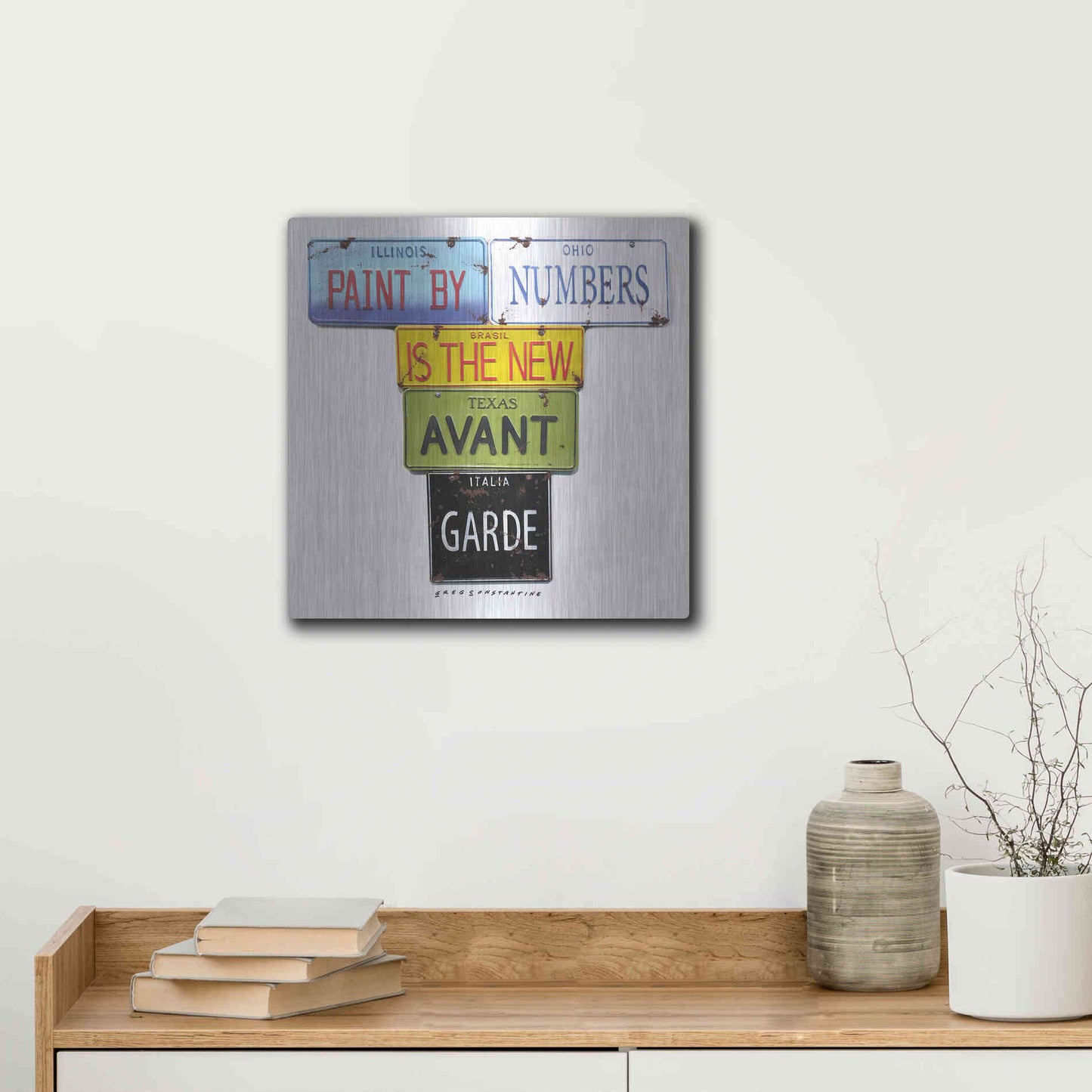 Luxe Metal Art 'Paint By Numbers' by Gregory Constantine, Metal Wall Art,12x12