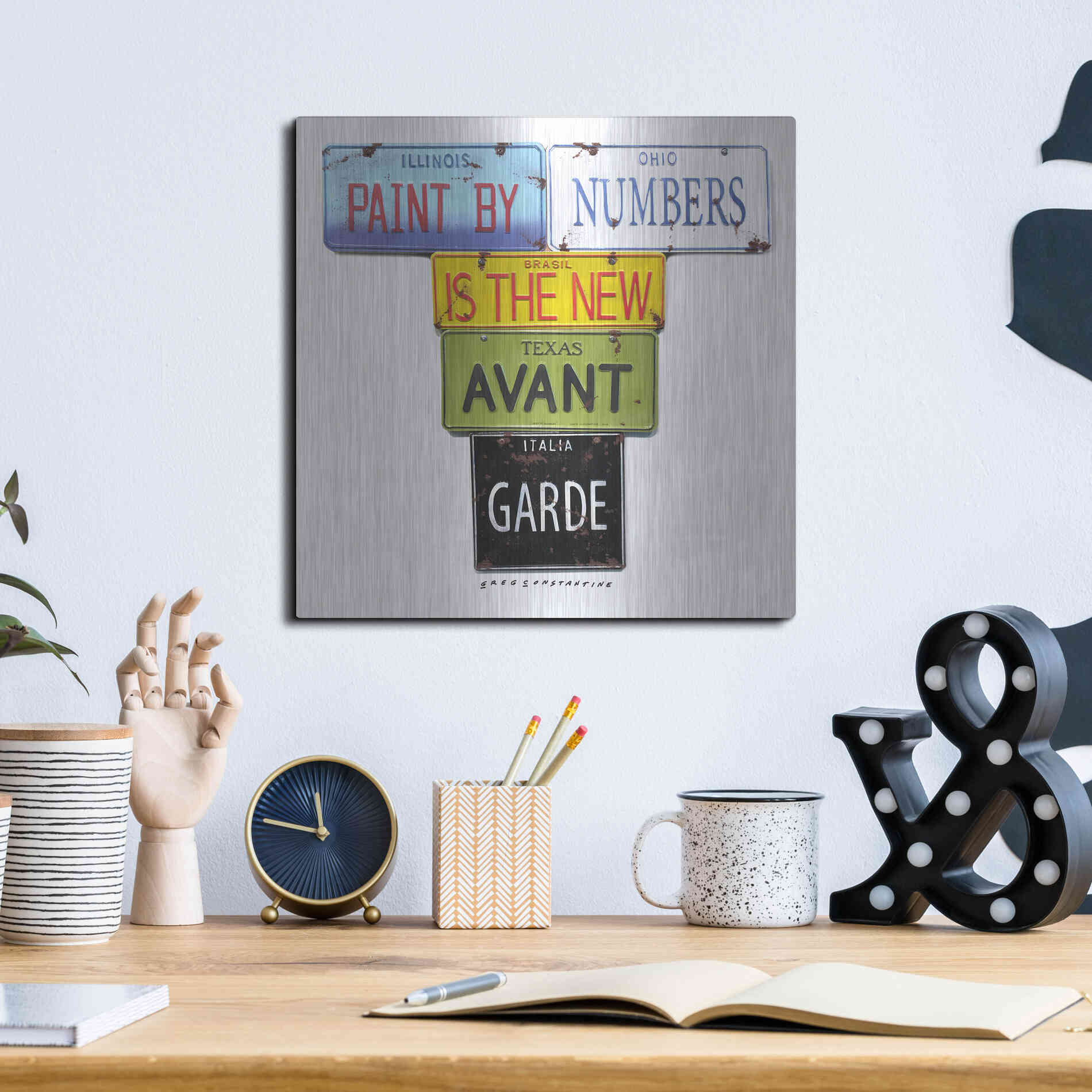 Luxe Metal Art 'Paint By Numbers' by Gregory Constantine, Metal Wall Art,12x12