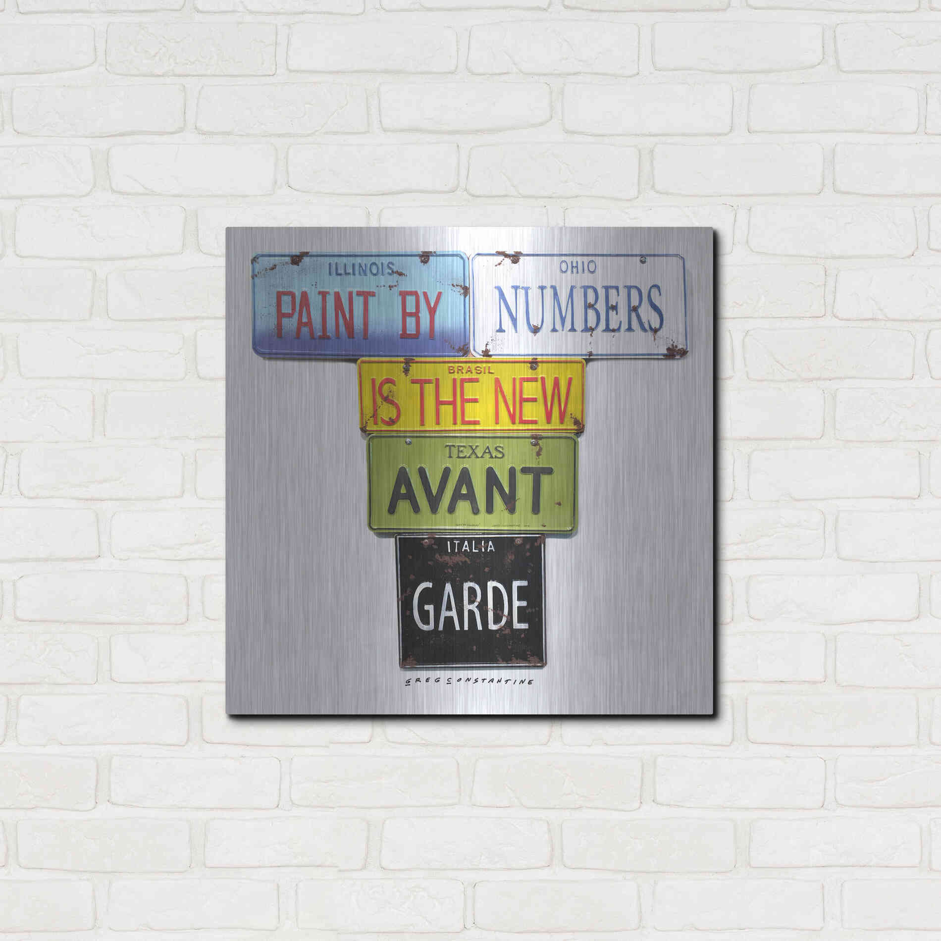 Luxe Metal Art 'Paint By Numbers' by Gregory Constantine, Metal Wall Art,24x24