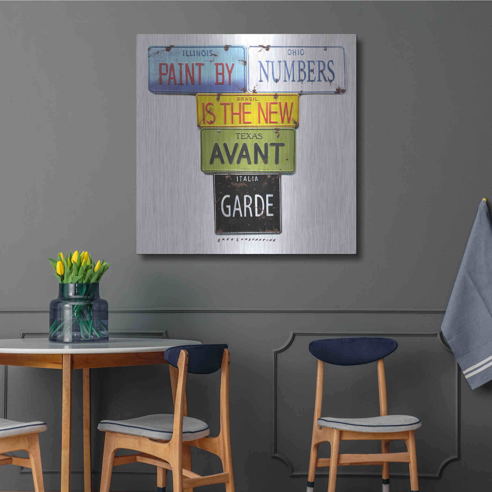 Luxe Metal Art 'Paint By Numbers' by Gregory Constantine, Metal Wall Art,36x36