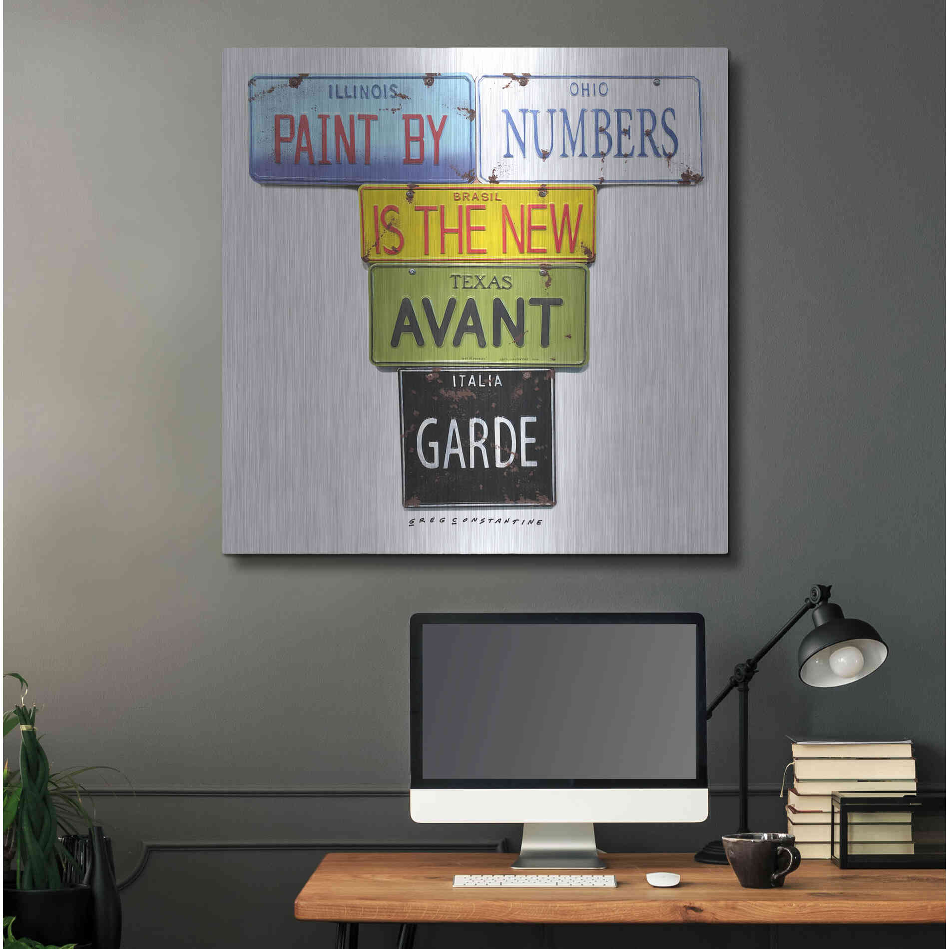 Luxe Metal Art 'Paint By Numbers' by Gregory Constantine, Metal Wall Art,36x36