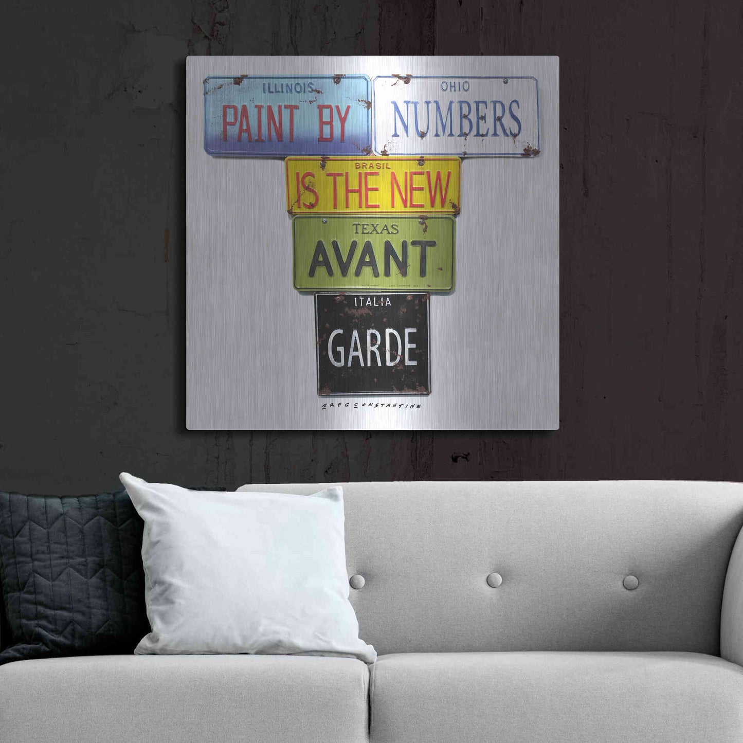 Luxe Metal Art 'Paint By Numbers' by Gregory Constantine, Metal Wall Art,36x36