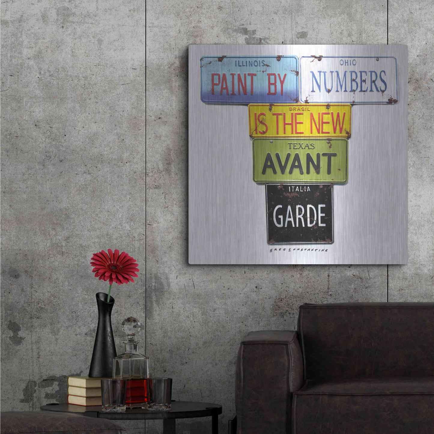 Luxe Metal Art 'Paint By Numbers' by Gregory Constantine, Metal Wall Art,36x36