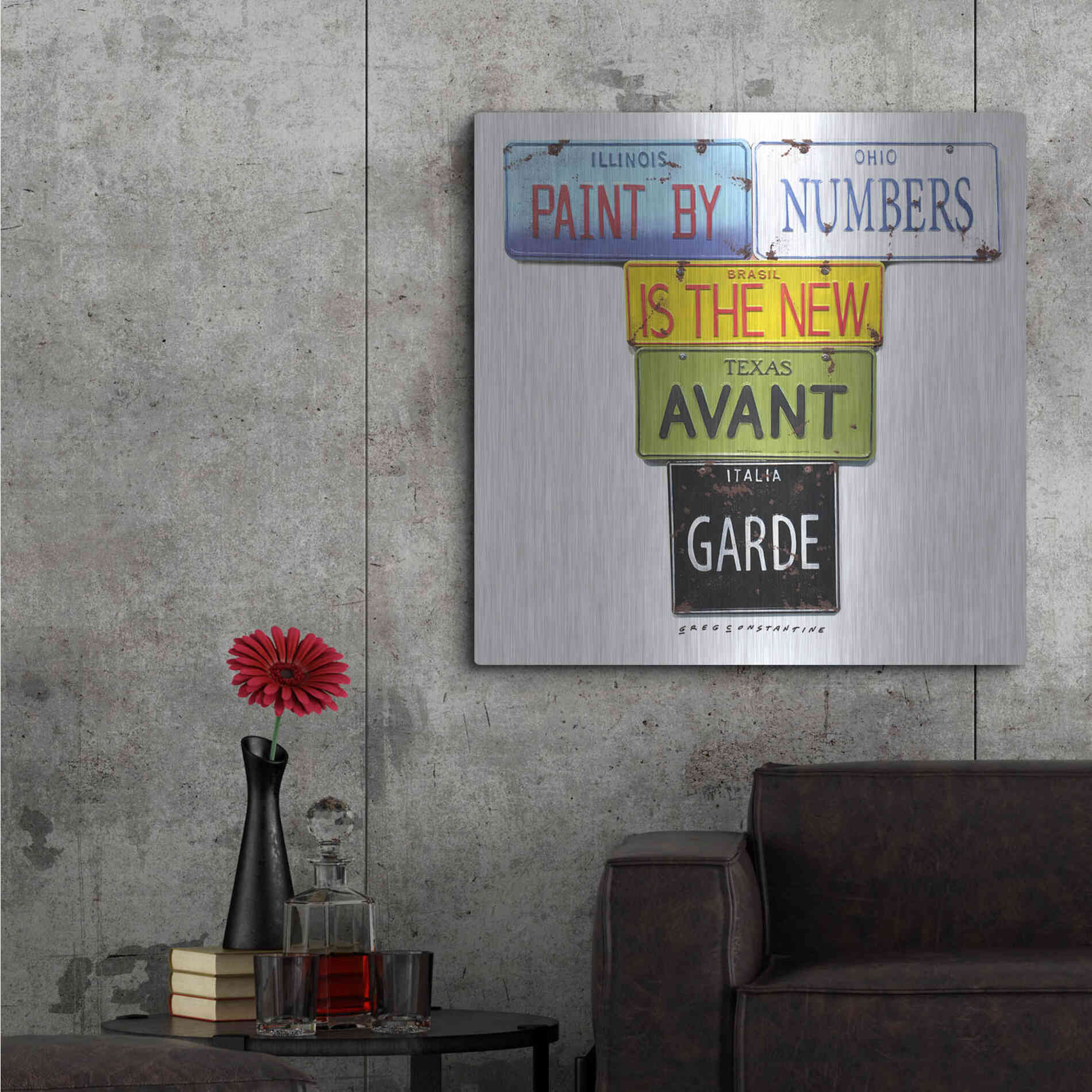 Luxe Metal Art 'Paint By Numbers' by Gregory Constantine, Metal Wall Art,36x36