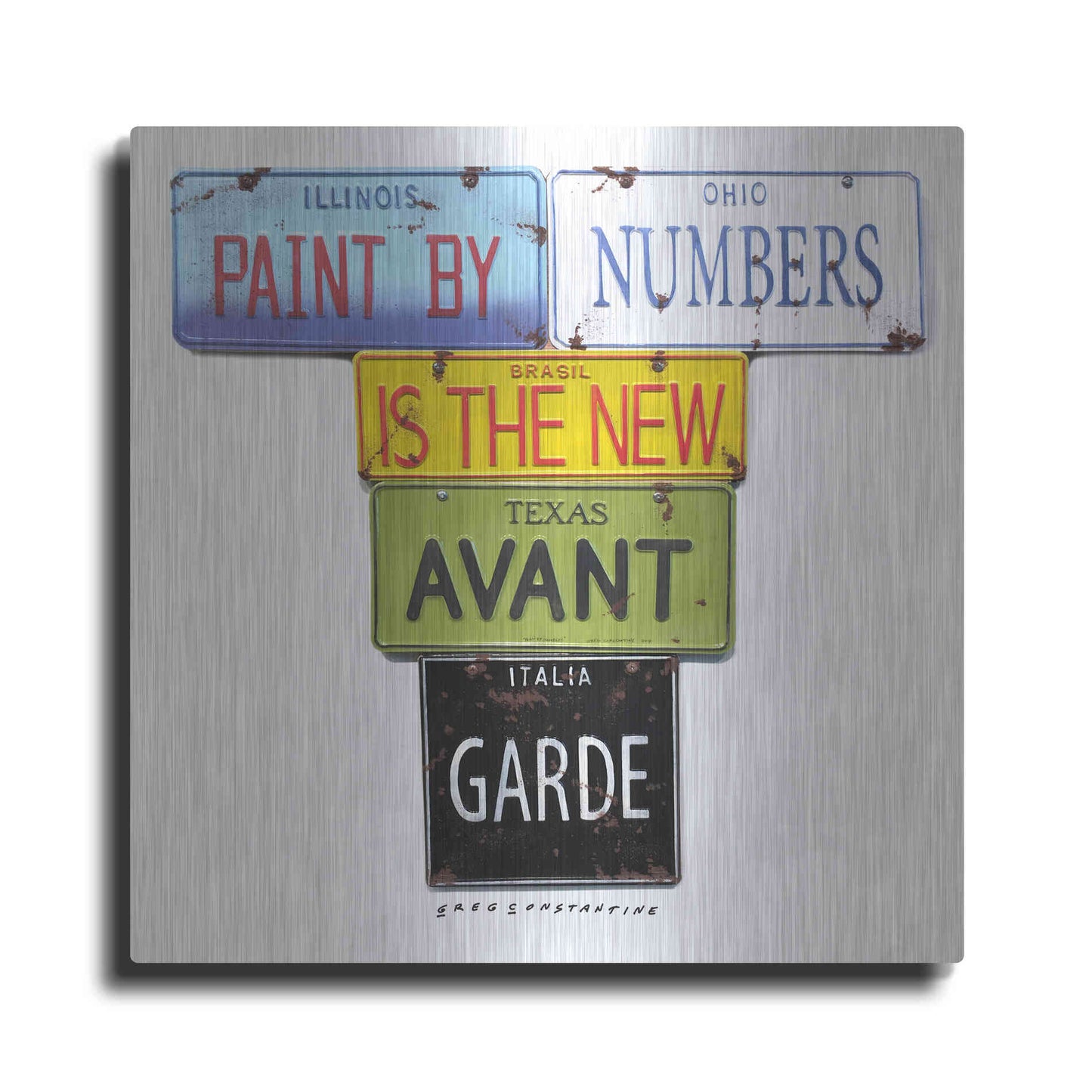 Luxe Metal Art 'Paint By Numbers' by Gregory Constantine, Metal Wall Art