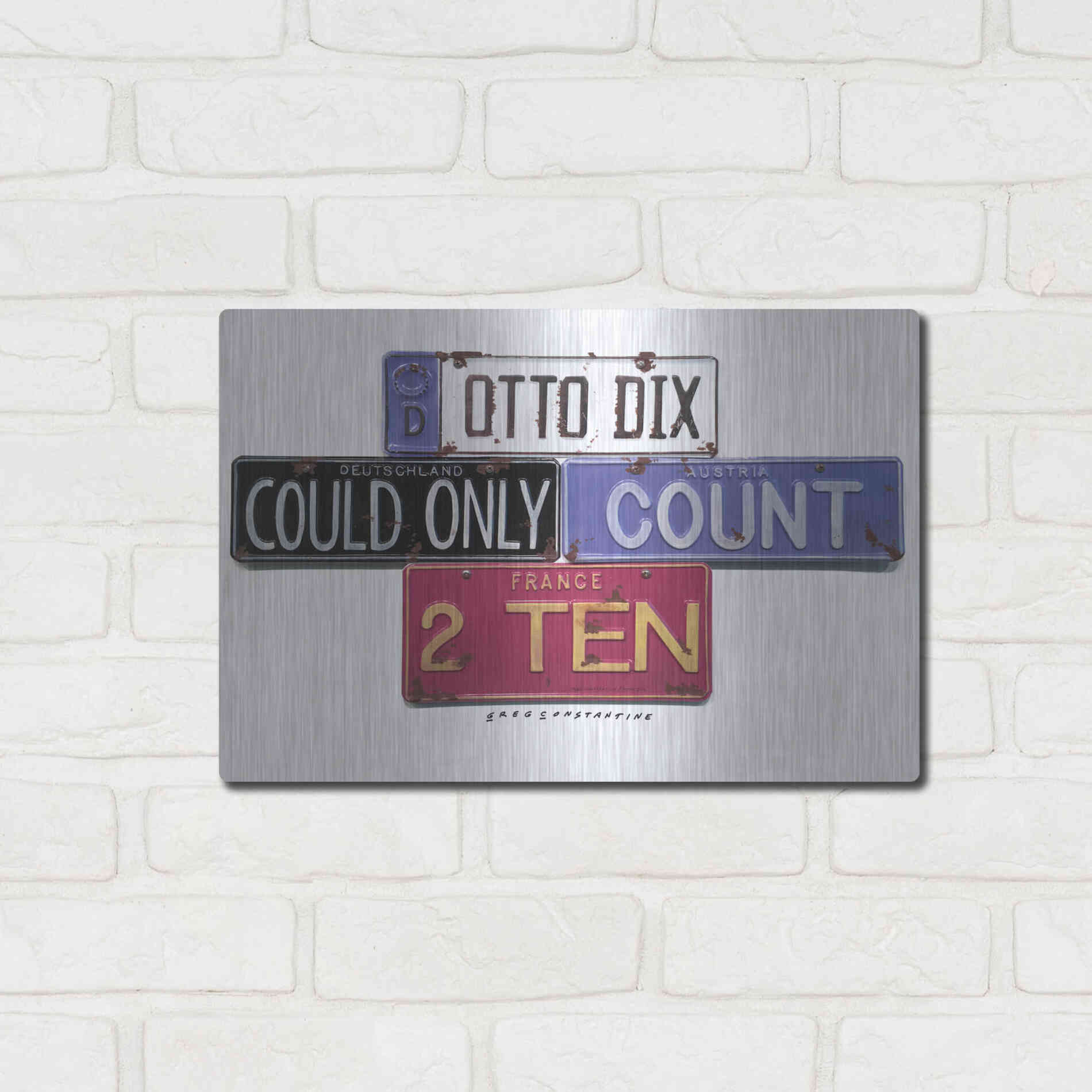 Luxe Metal Art 'Otto Dix' by Gregory Constantine, Metal Wall Art,16x12