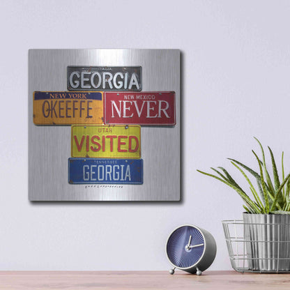 Luxe Metal Art 'O'keeffe Never Visited' by Gregory Constantine, Metal Wall Art,12x12