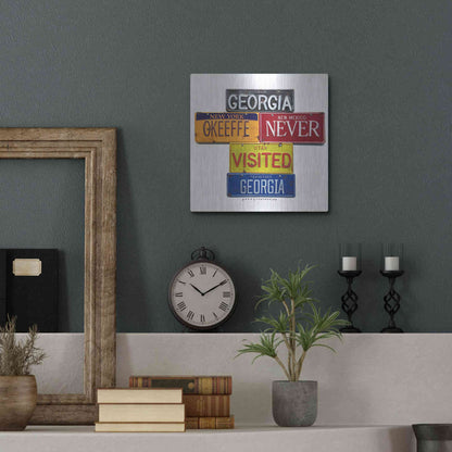 Luxe Metal Art 'O'keeffe Never Visited' by Gregory Constantine, Metal Wall Art,12x12