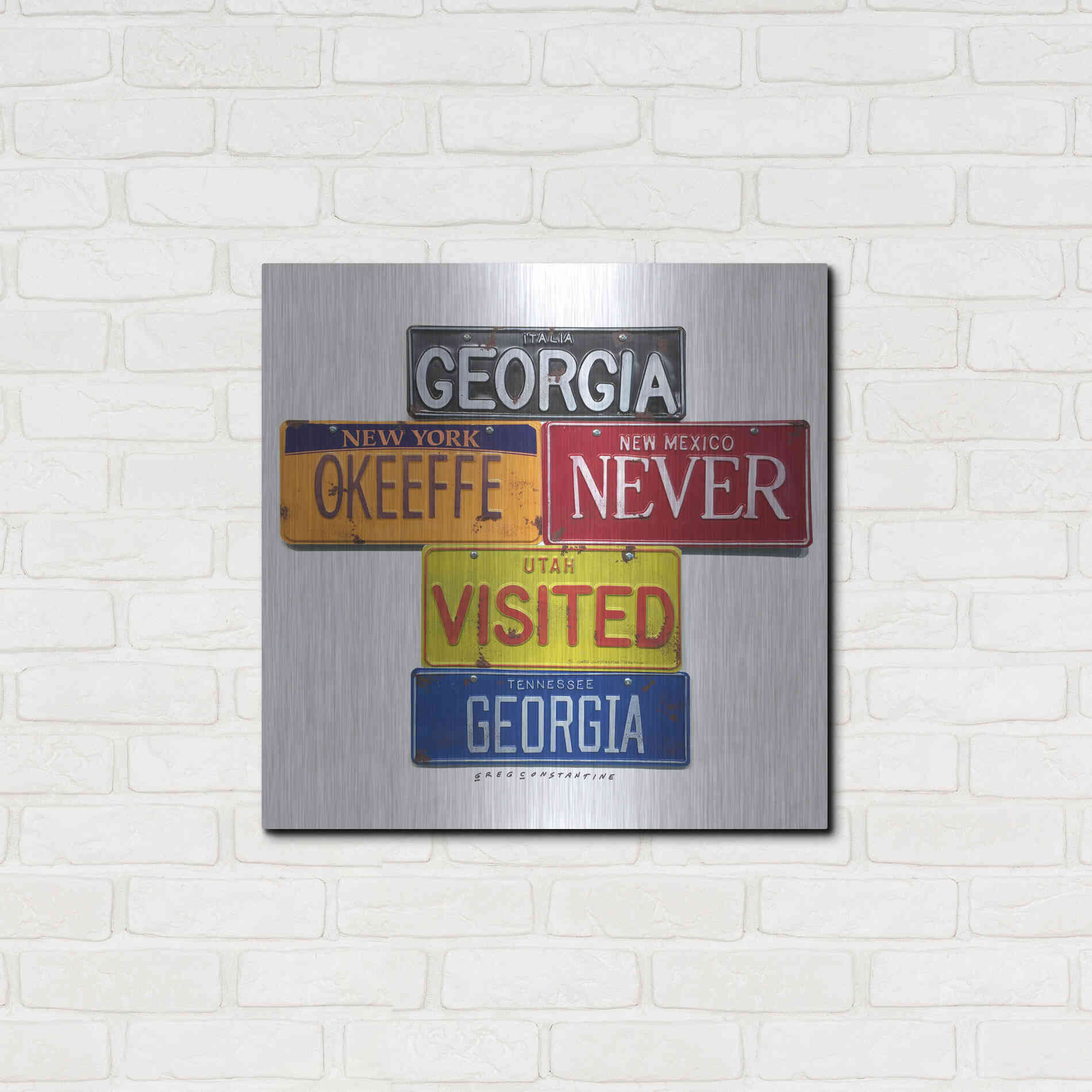 Luxe Metal Art 'O'keeffe Never Visited' by Gregory Constantine, Metal Wall Art,24x24
