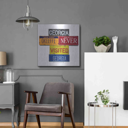 Luxe Metal Art 'O'keeffe Never Visited' by Gregory Constantine, Metal Wall Art,24x24