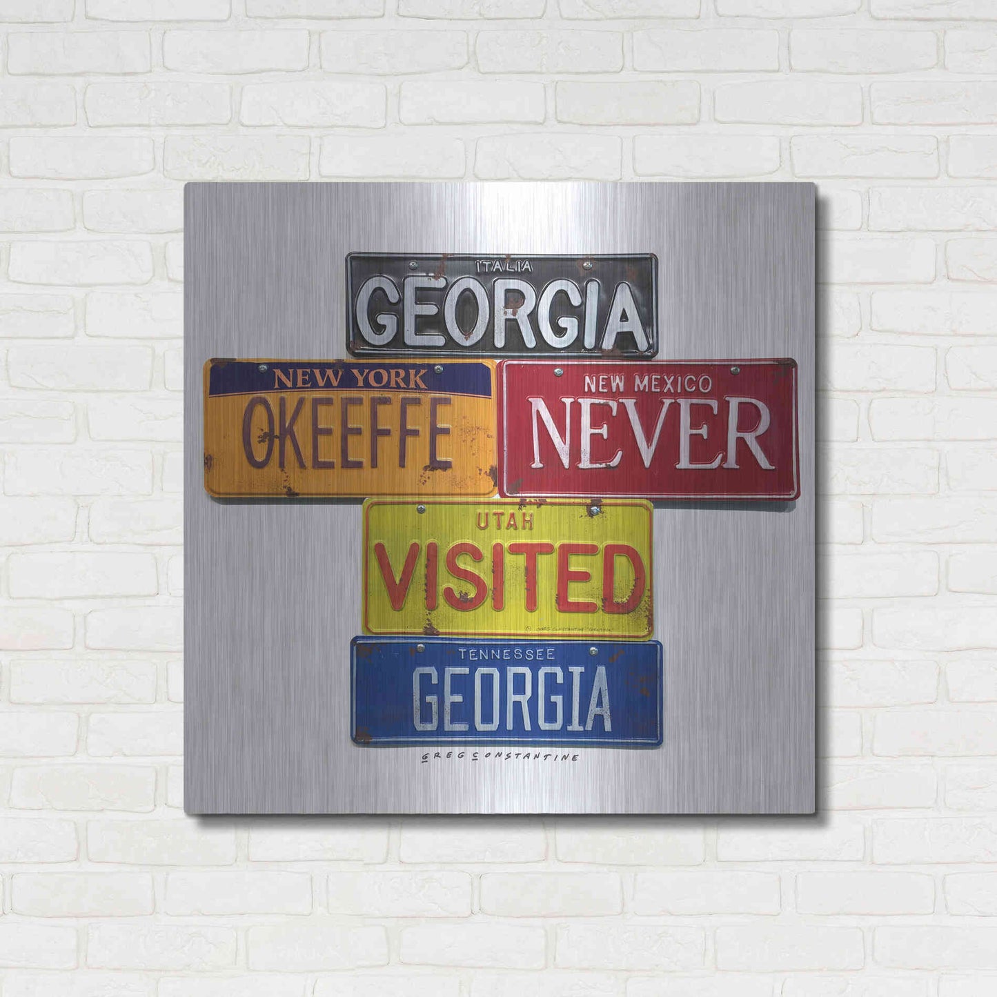 Luxe Metal Art 'O'keeffe Never Visited' by Gregory Constantine, Metal Wall Art,36x36