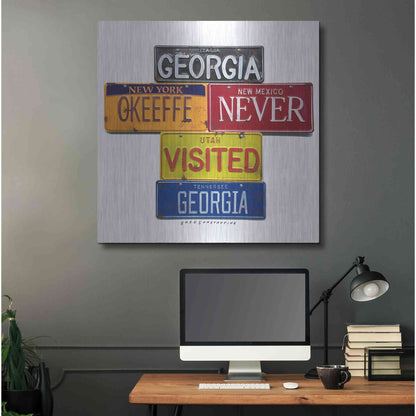 Luxe Metal Art 'O'keeffe Never Visited' by Gregory Constantine, Metal Wall Art,36x36
