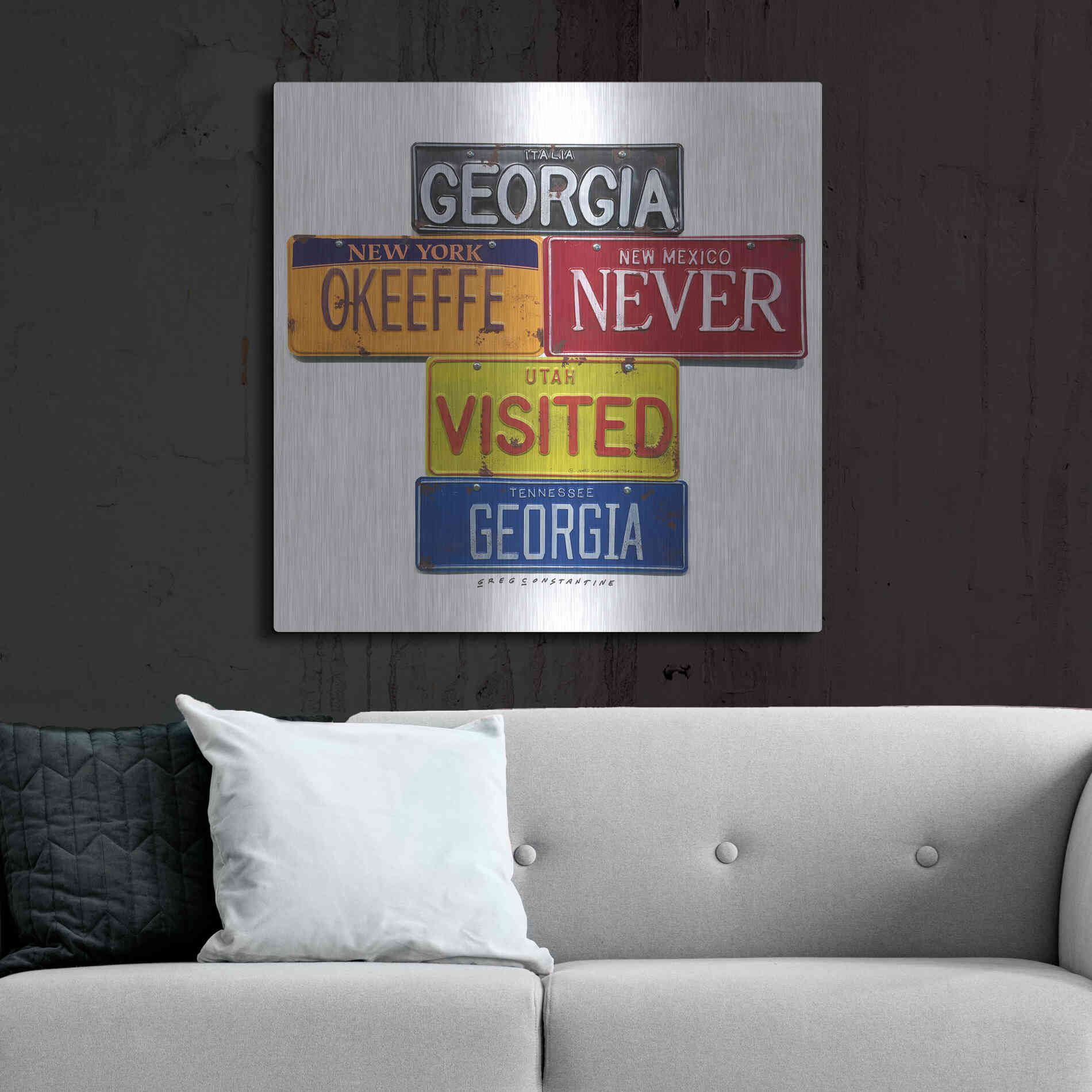 Luxe Metal Art 'O'keeffe Never Visited' by Gregory Constantine, Metal Wall Art,36x36