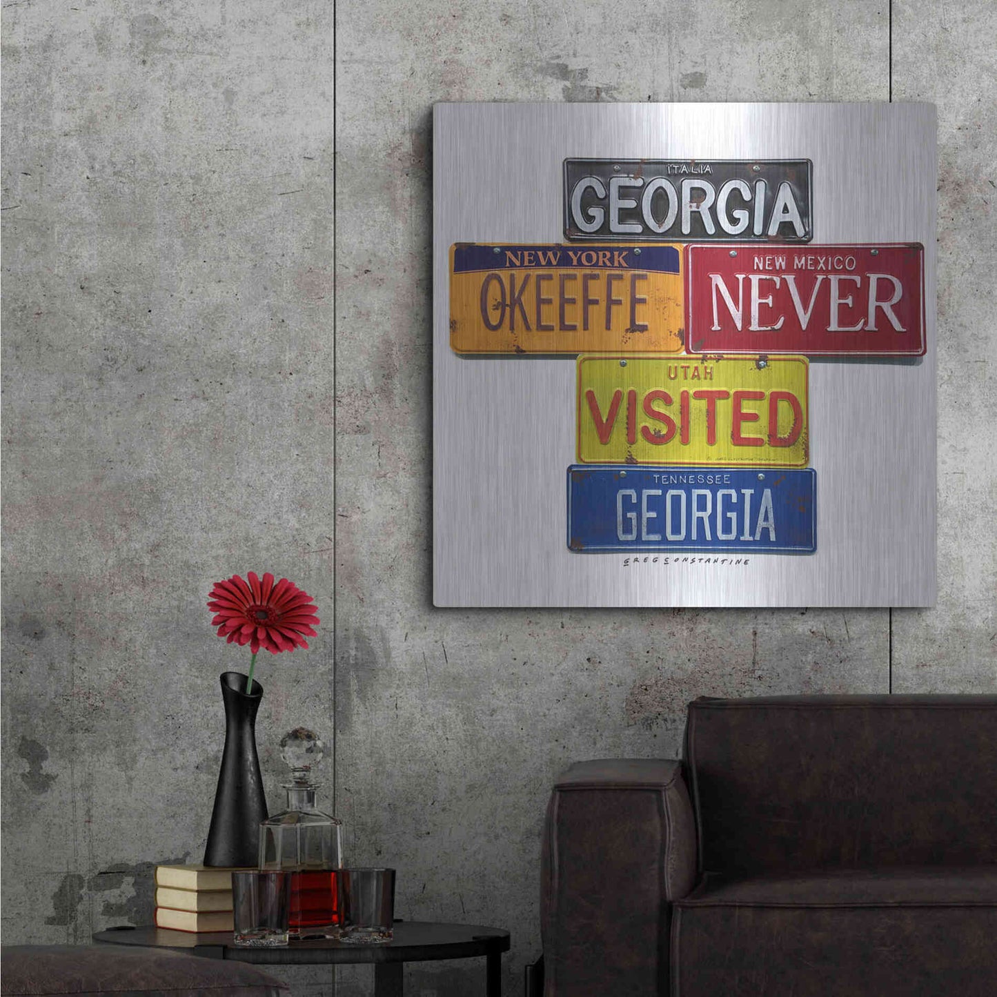Luxe Metal Art 'O'keeffe Never Visited' by Gregory Constantine, Metal Wall Art,36x36