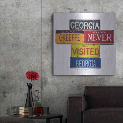 Luxe Metal Art 'O'keeffe Never Visited' by Gregory Constantine, Metal Wall Art,36x36