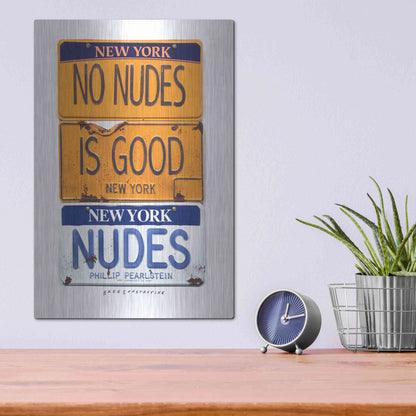 Luxe Metal Art 'No Nudes' by Gregory Constantine, Metal Wall Art,12x16