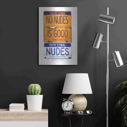 Luxe Metal Art 'No Nudes' by Gregory Constantine, Metal Wall Art,16x24