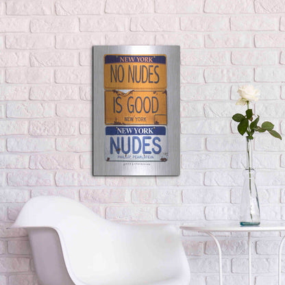 Luxe Metal Art 'No Nudes' by Gregory Constantine, Metal Wall Art,16x24