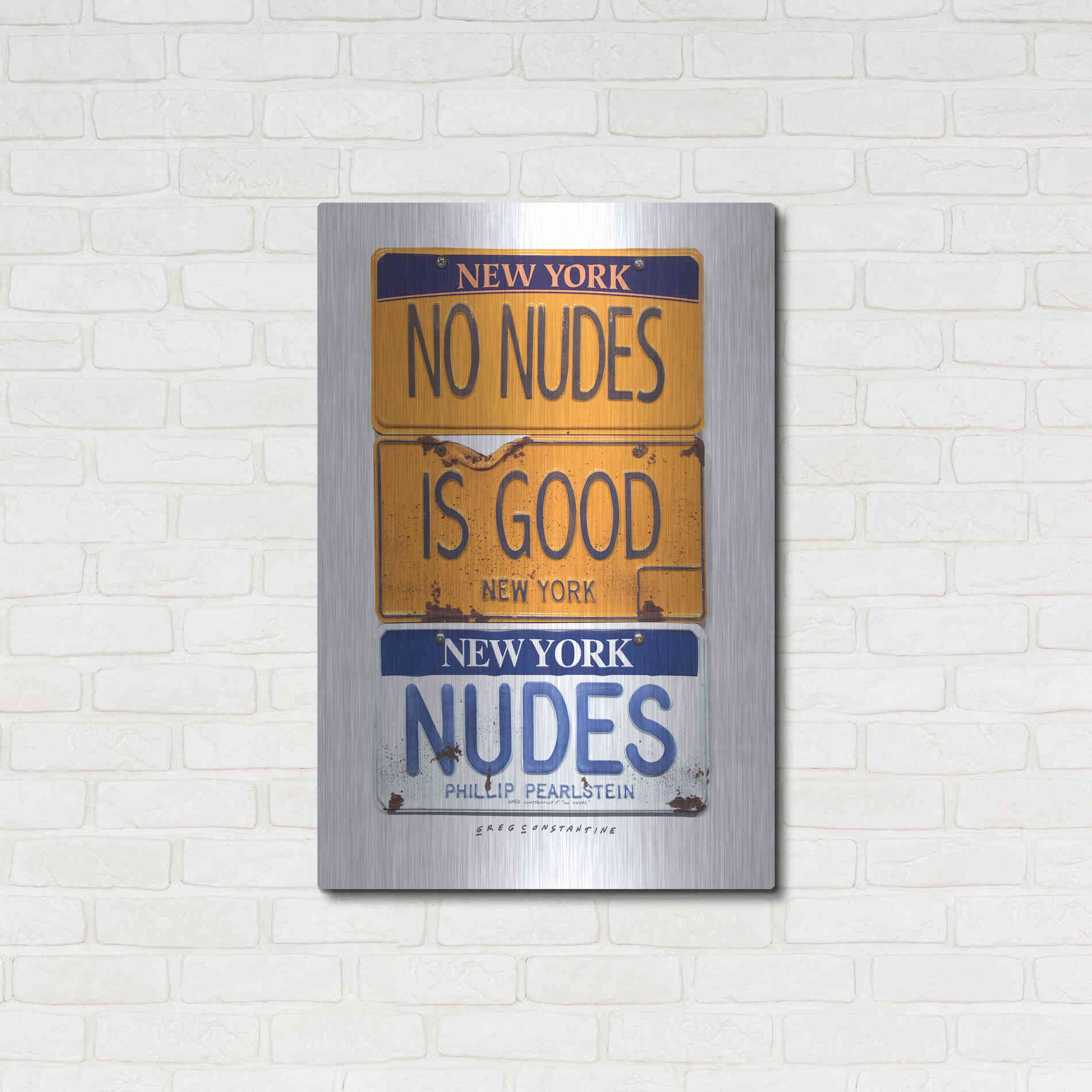 Luxe Metal Art 'No Nudes' by Gregory Constantine, Metal Wall Art,24x36