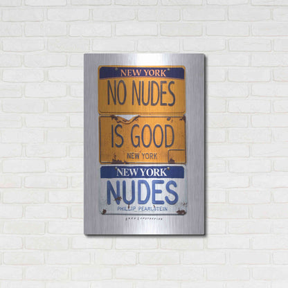 Luxe Metal Art 'No Nudes' by Gregory Constantine, Metal Wall Art,24x36