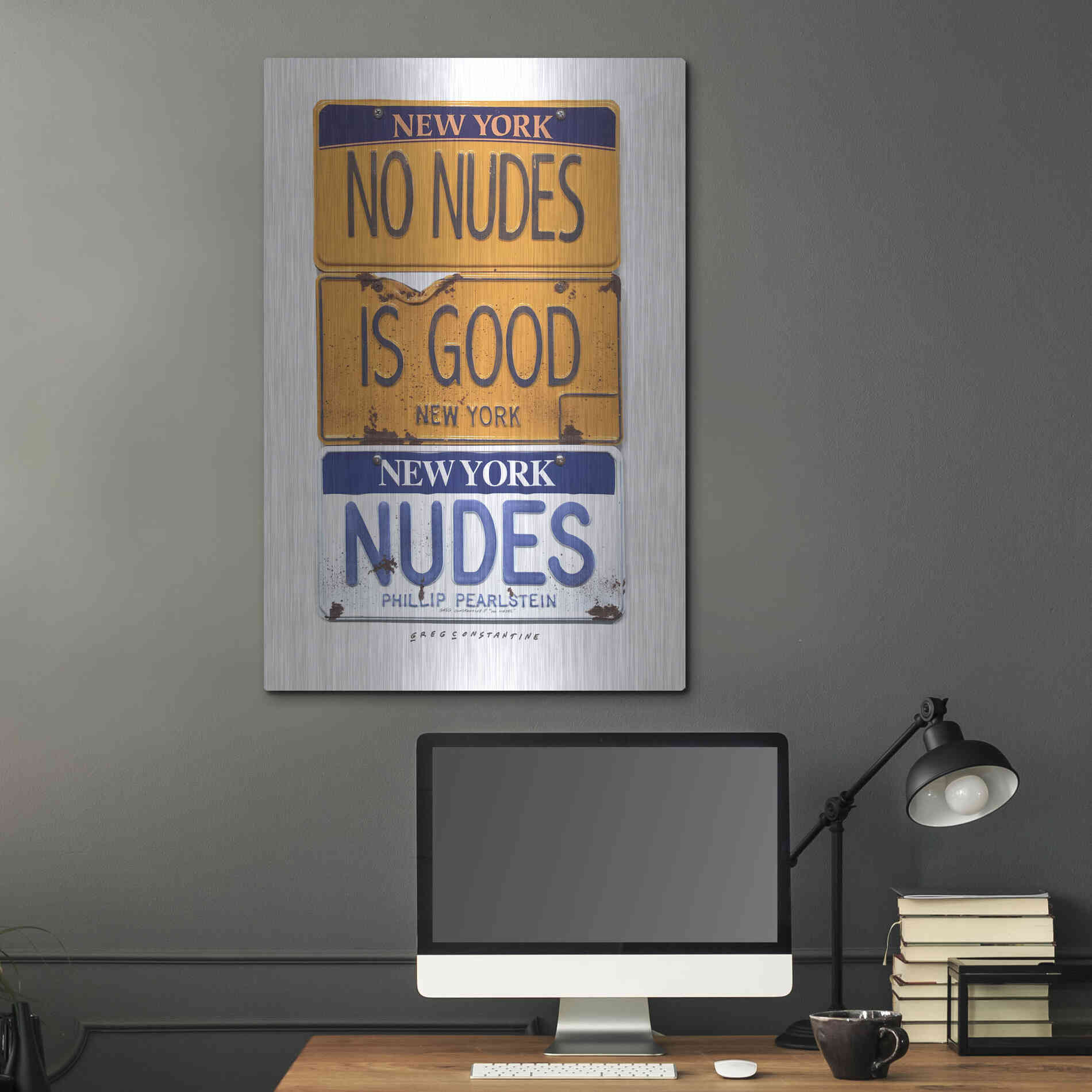 Luxe Metal Art 'No Nudes' by Gregory Constantine, Metal Wall Art,24x36