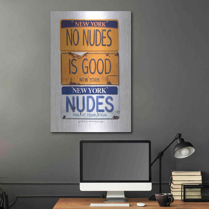Luxe Metal Art 'No Nudes' by Gregory Constantine, Metal Wall Art,24x36