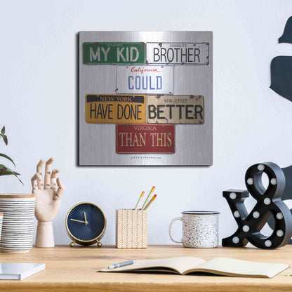Luxe Metal Art 'My Kid Brother' by Gregory Constantine, Metal Wall Art,12x12
