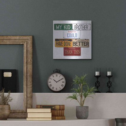 Luxe Metal Art 'My Kid Brother' by Gregory Constantine, Metal Wall Art,12x12