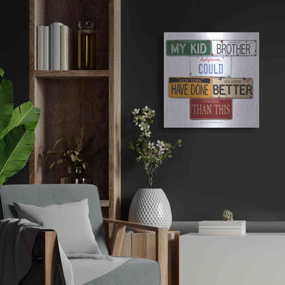 Luxe Metal Art 'My Kid Brother' by Gregory Constantine, Metal Wall Art,24x24