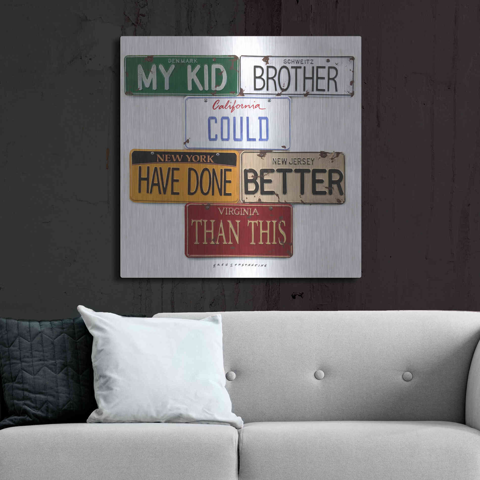 Luxe Metal Art 'My Kid Brother' by Gregory Constantine, Metal Wall Art,36x36