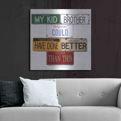 Luxe Metal Art 'My Kid Brother' by Gregory Constantine, Metal Wall Art,36x36