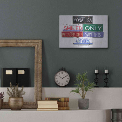 Luxe Metal Art 'Mona Lisa Smiled' by Gregory Constantine, Metal Wall Art,16x12
