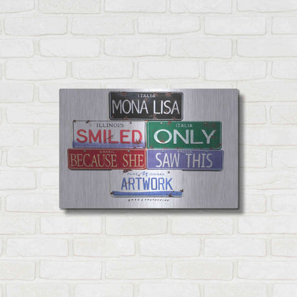 Luxe Metal Art 'Mona Lisa Smiled' by Gregory Constantine, Metal Wall Art,24x16