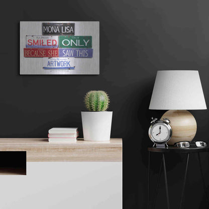 Luxe Metal Art 'Mona Lisa Smiled' by Gregory Constantine, Metal Wall Art,24x16