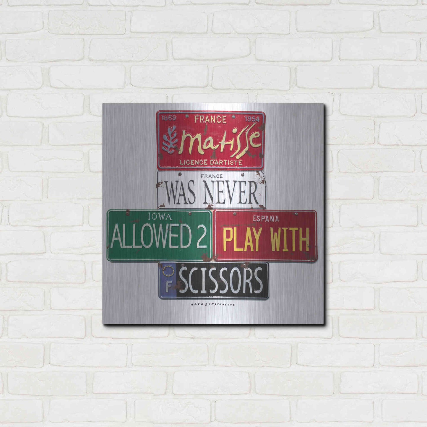 Luxe Metal Art 'Matisse Scissors' by Gregory Constantine, Metal Wall Art,24x24