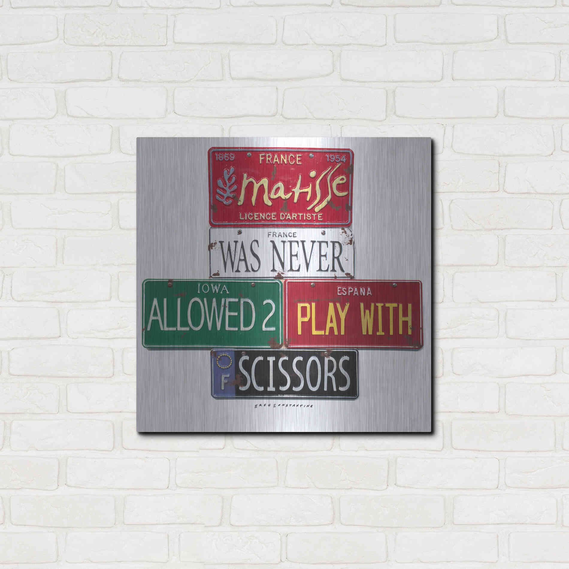 Luxe Metal Art 'Matisse Scissors' by Gregory Constantine, Metal Wall Art,24x24
