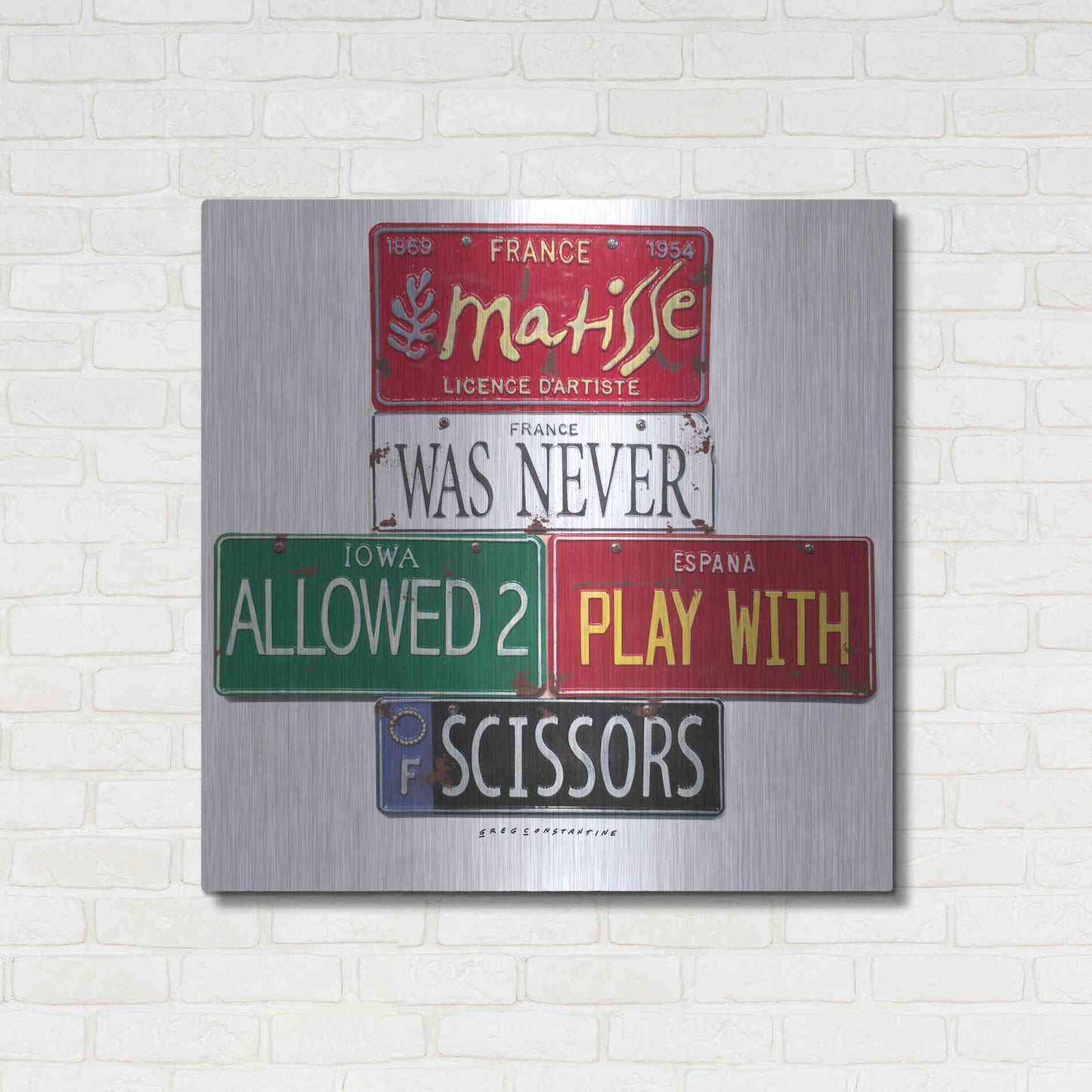 Luxe Metal Art 'Matisse Scissors' by Gregory Constantine, Metal Wall Art,36x36