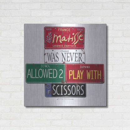 Luxe Metal Art 'Matisse Scissors' by Gregory Constantine, Metal Wall Art,36x36