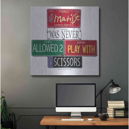 Luxe Metal Art 'Matisse Scissors' by Gregory Constantine, Metal Wall Art,36x36