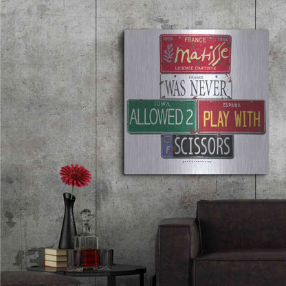Luxe Metal Art 'Matisse Scissors' by Gregory Constantine, Metal Wall Art,36x36