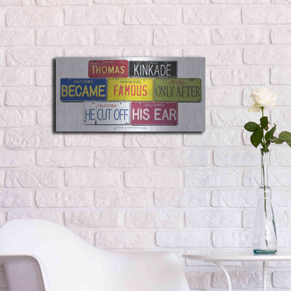 Luxe Metal Art 'Kinkade Cuts Ear' by Gregory Constantine, Metal Wall Art,24x12
