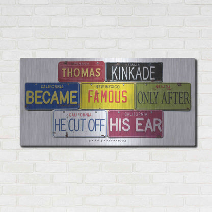 Luxe Metal Art 'Kinkade Cuts Ear' by Gregory Constantine, Metal Wall Art,48x24