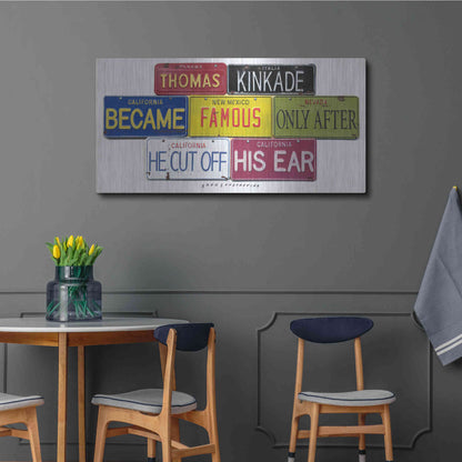 Luxe Metal Art 'Kinkade Cuts Ear' by Gregory Constantine, Metal Wall Art,48x24