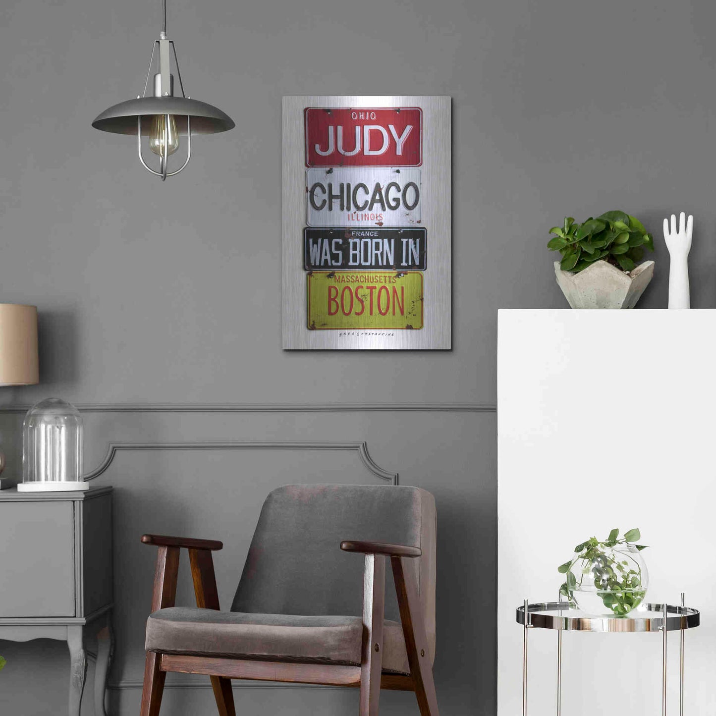 Luxe Metal Art 'Judy Chicago' by Gregory Constantine, Metal Wall Art,16x24