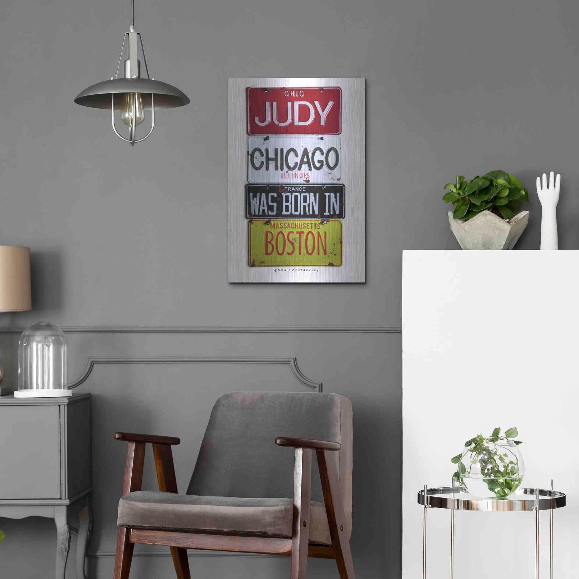Luxe Metal Art 'Judy Chicago' by Gregory Constantine, Metal Wall Art,16x24