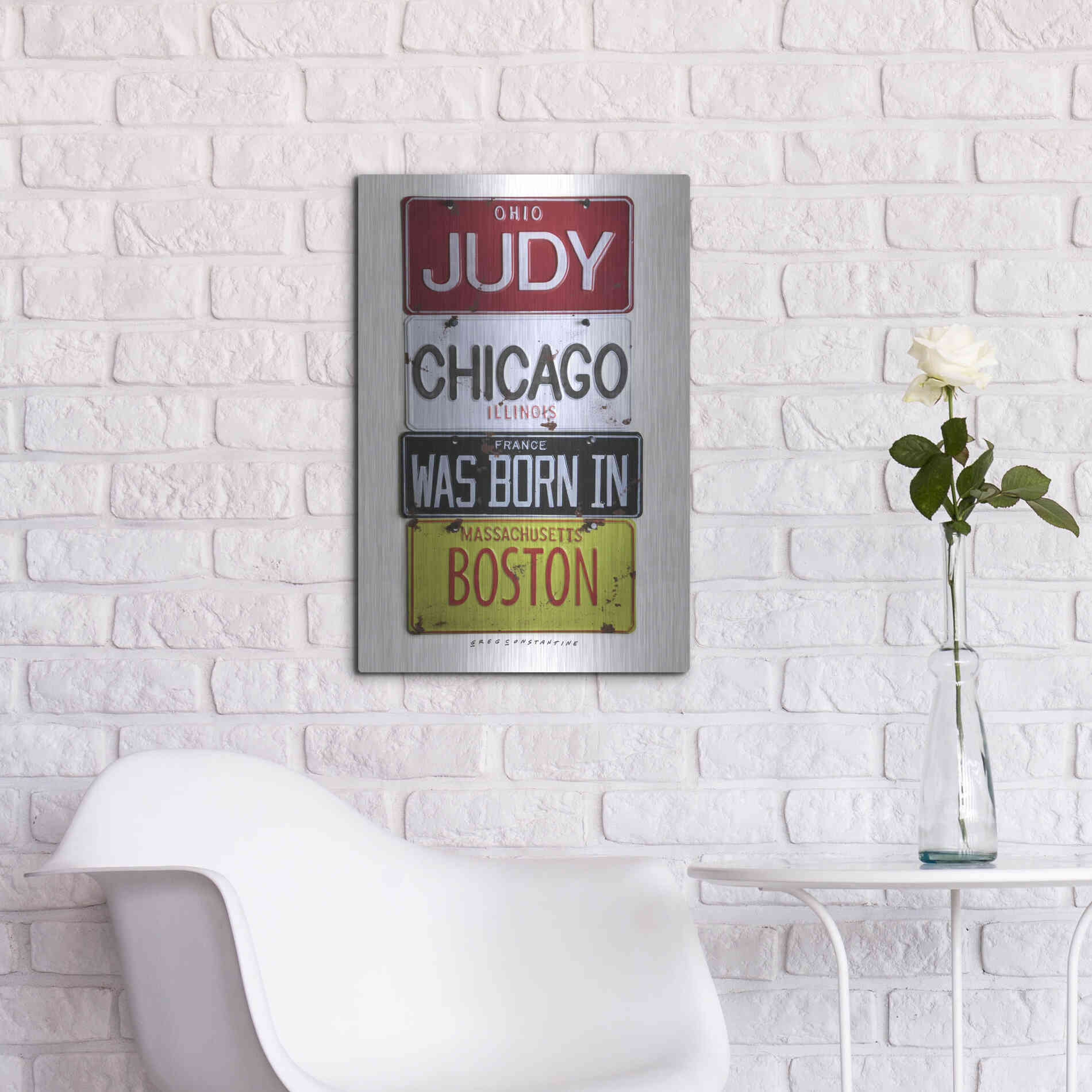 Luxe Metal Art 'Judy Chicago' by Gregory Constantine, Metal Wall Art,16x24