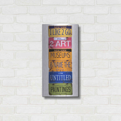 Luxe Metal Art 'I Like 2 Go 2 Museums' by Gregory Constantine, Metal Wall Art,12x24