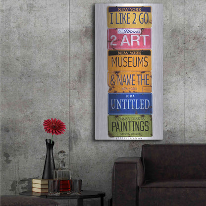 Luxe Metal Art 'I Like 2 Go 2 Museums' by Gregory Constantine, Metal Wall Art,24x48