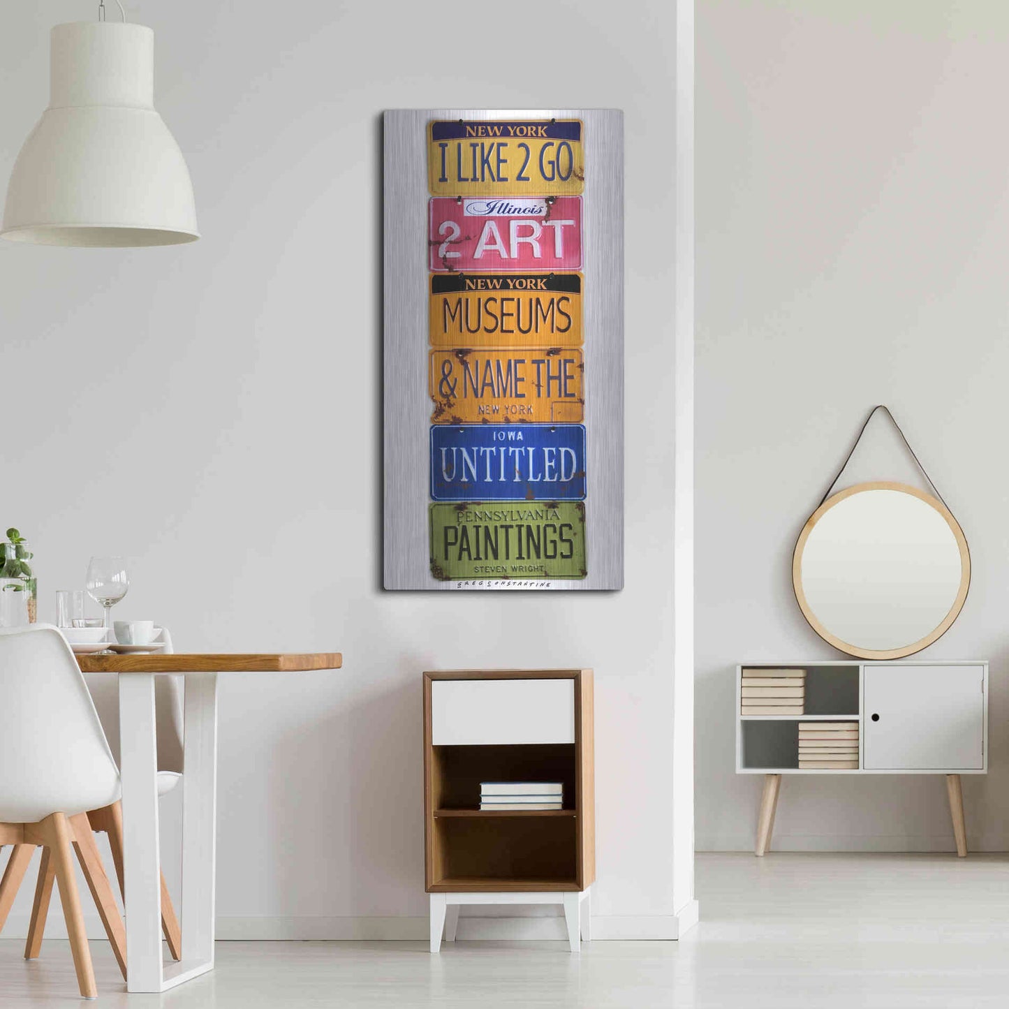 Luxe Metal Art 'I Like 2 Go 2 Museums' by Gregory Constantine, Metal Wall Art,24x48