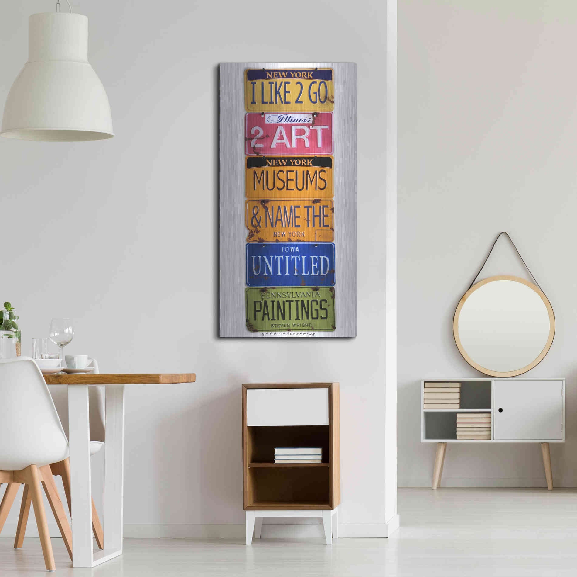 Luxe Metal Art 'I Like 2 Go 2 Museums' by Gregory Constantine, Metal Wall Art,24x48
